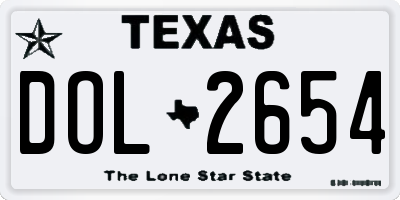 TX license plate DOL2654