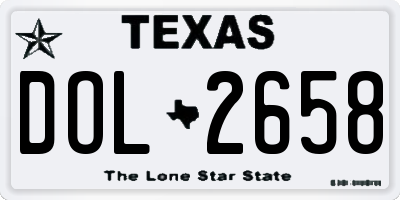 TX license plate DOL2658