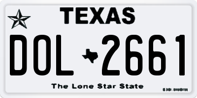 TX license plate DOL2661