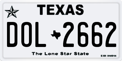 TX license plate DOL2662