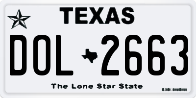 TX license plate DOL2663
