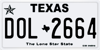 TX license plate DOL2664