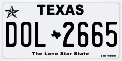 TX license plate DOL2665