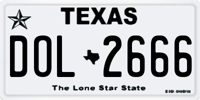 TX license plate DOL2666