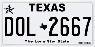 TX license plate DOL2667