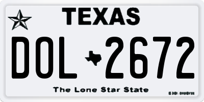 TX license plate DOL2672