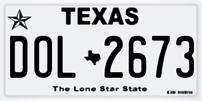 TX license plate DOL2673