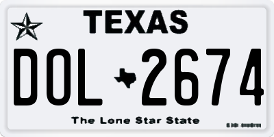 TX license plate DOL2674