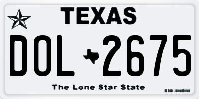 TX license plate DOL2675