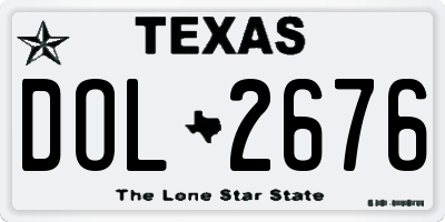 TX license plate DOL2676