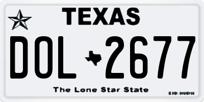 TX license plate DOL2677