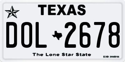 TX license plate DOL2678
