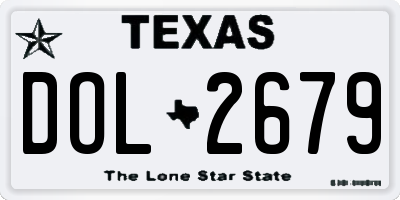 TX license plate DOL2679