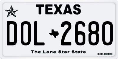TX license plate DOL2680