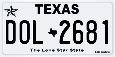 TX license plate DOL2681