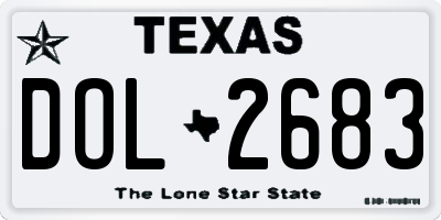 TX license plate DOL2683