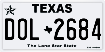 TX license plate DOL2684
