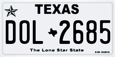 TX license plate DOL2685