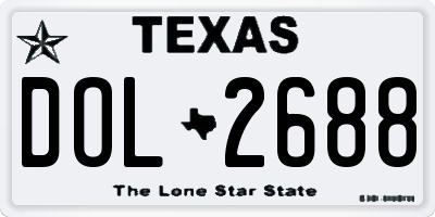 TX license plate DOL2688
