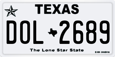 TX license plate DOL2689