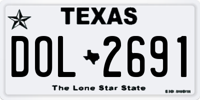 TX license plate DOL2691