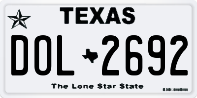 TX license plate DOL2692