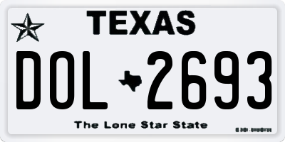 TX license plate DOL2693