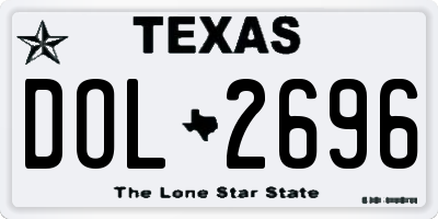 TX license plate DOL2696