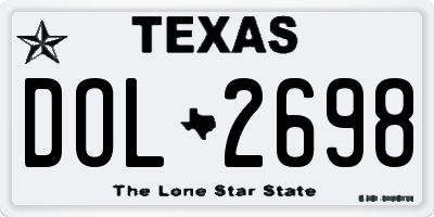 TX license plate DOL2698