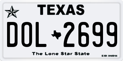 TX license plate DOL2699