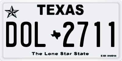 TX license plate DOL2711