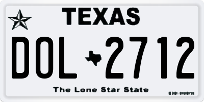 TX license plate DOL2712