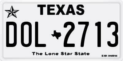 TX license plate DOL2713