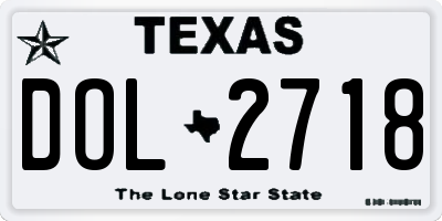 TX license plate DOL2718
