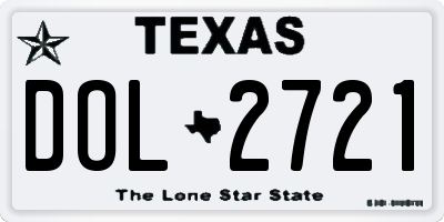 TX license plate DOL2721