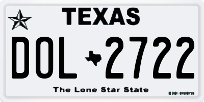 TX license plate DOL2722