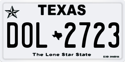 TX license plate DOL2723