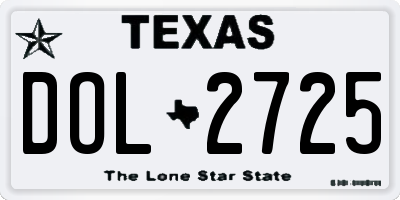 TX license plate DOL2725