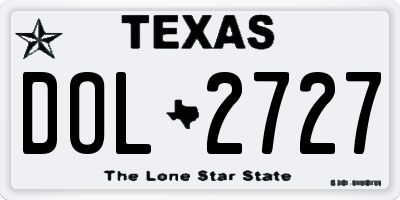 TX license plate DOL2727