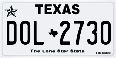 TX license plate DOL2730