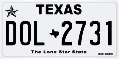 TX license plate DOL2731