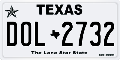 TX license plate DOL2732