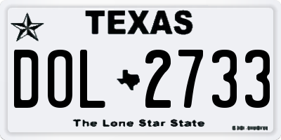 TX license plate DOL2733