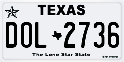 TX license plate DOL2736