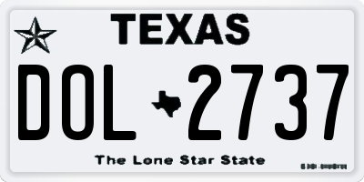 TX license plate DOL2737
