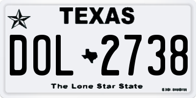 TX license plate DOL2738