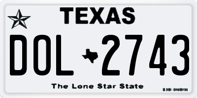 TX license plate DOL2743