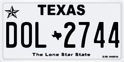 TX license plate DOL2744