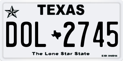 TX license plate DOL2745