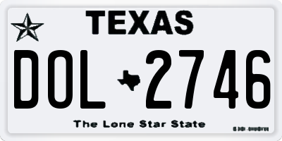 TX license plate DOL2746